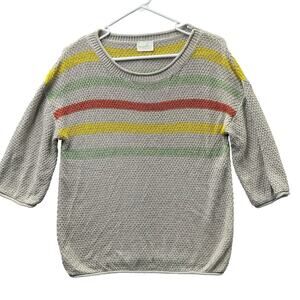 Magnolia PALM Sweater Size Small Stripe Pullover BOHO